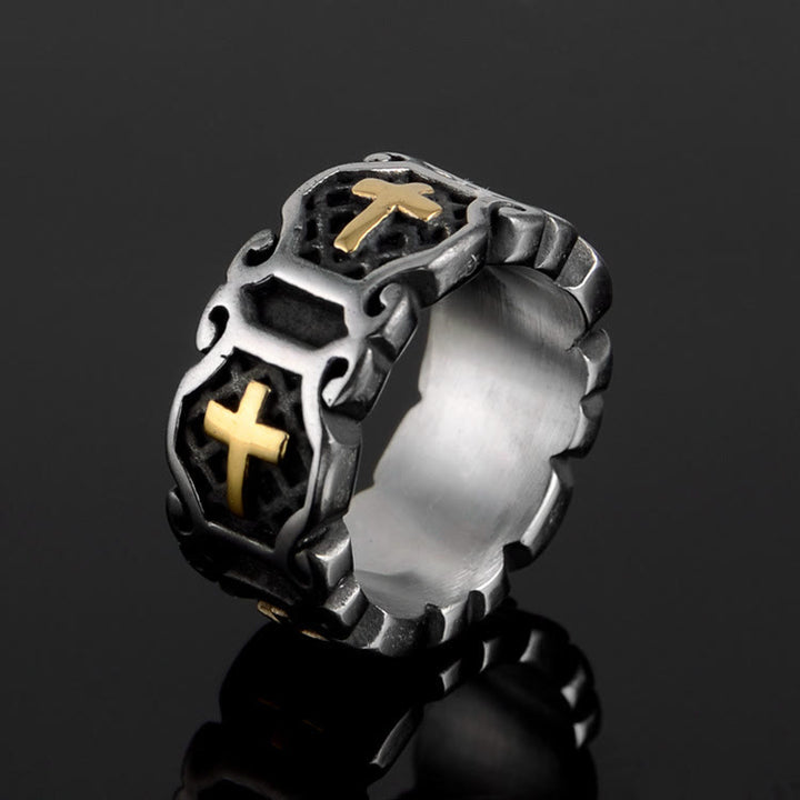 Bague élégante en forme de croix sacrée, style moderne, Christianartworkshop - image 2