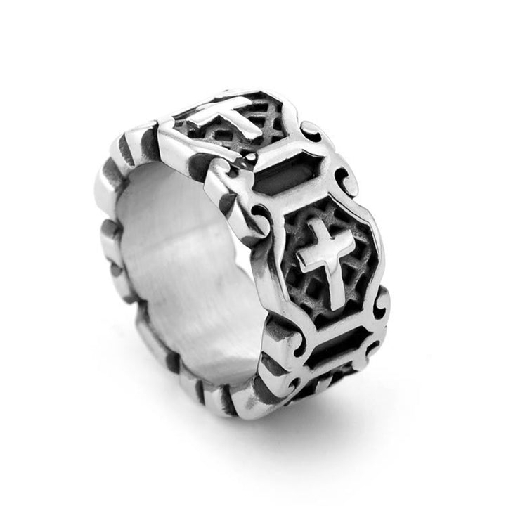 Bague élégante en forme de croix sacrée, style moderne, Christianartworkshop - Argent - US 13 - image 1