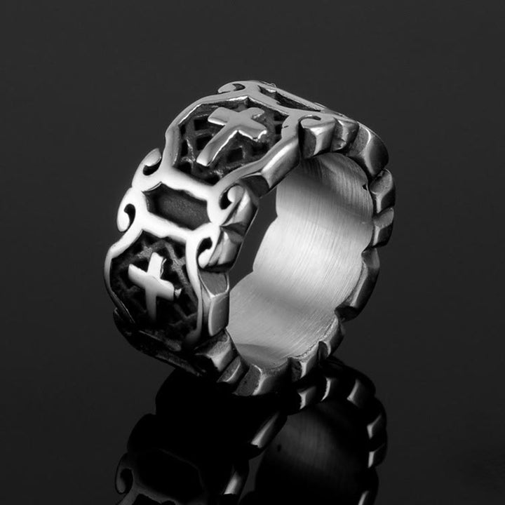 Bague élégante en forme de croix sacrée, style moderne, Christianartworkshop - image 3