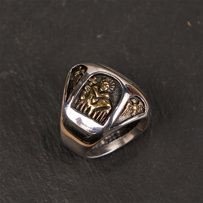 Bague Croix de Saint Benoît de style classique, style Christianartworkshop, Foi Divine - image 4