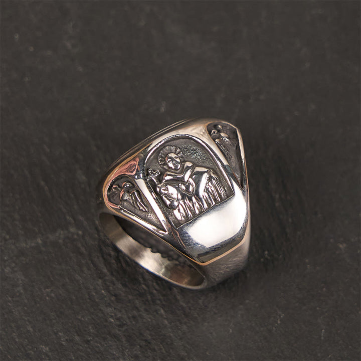 Bague Croix de Saint Benoît de style classique, style Christianartworkshop, Foi Divine - image 6