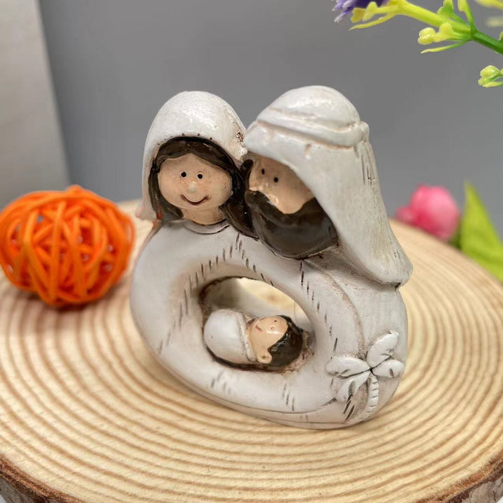 Christianartworkshop Crèche de style classique, scène de la Sainte Famille, décoration de bureau - image 1