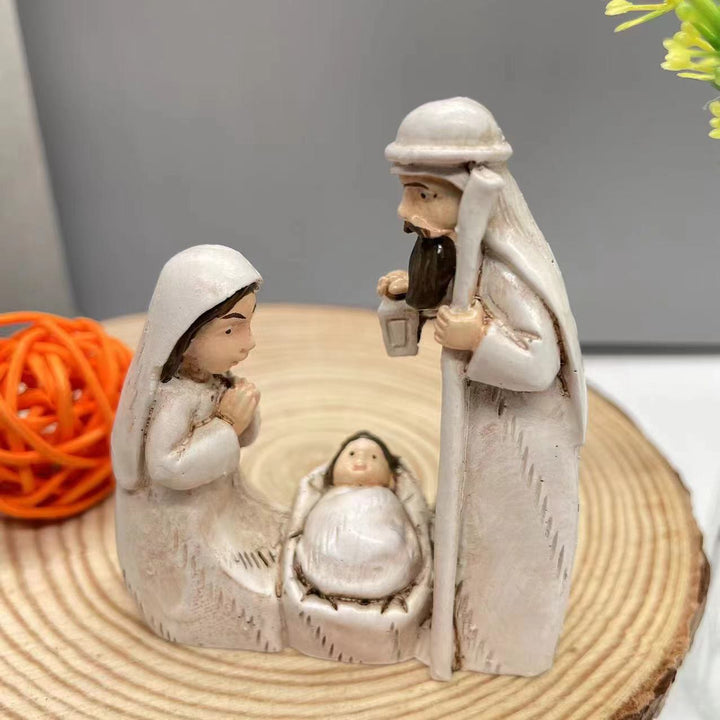 Christianartworkshop Crèche de style classique et harmonieux représentant la Sainte Famille, décoration de bureau - Crèche - image 0