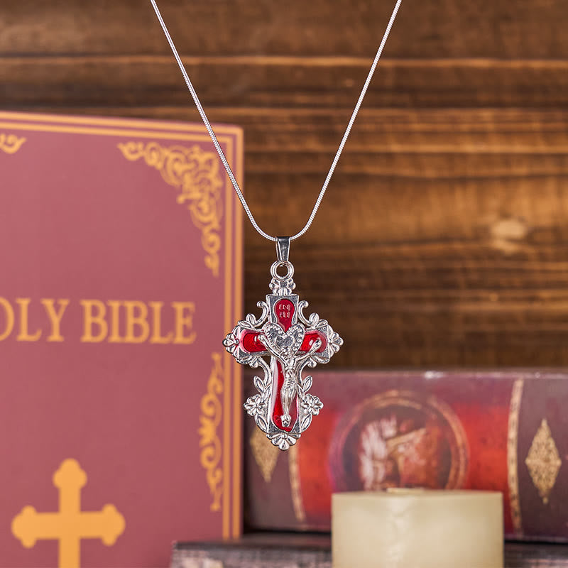 Christianartworkshop Collier pendentif croix de Jésus style classique 4 couleurs - image 8