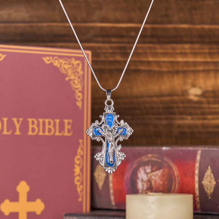 Christianartworkshop Collier pendentif croix de Jésus style classique 4 couleurs - image 7