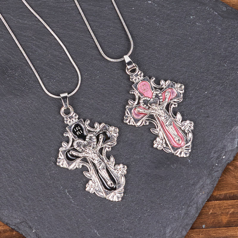 Christianartworkshop Collier pendentif croix de Jésus style classique 4 couleurs - image 4