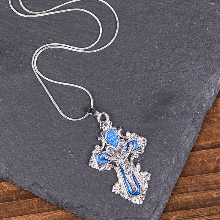 Christianartworkshop Collier pendentif croix de Jésus style classique 4 couleurs - image 10