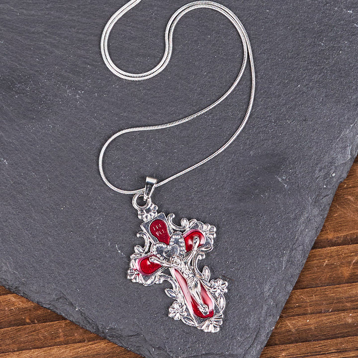 Christianartworkshop Collier pendentif croix de Jésus style classique 4 couleurs - image 9
