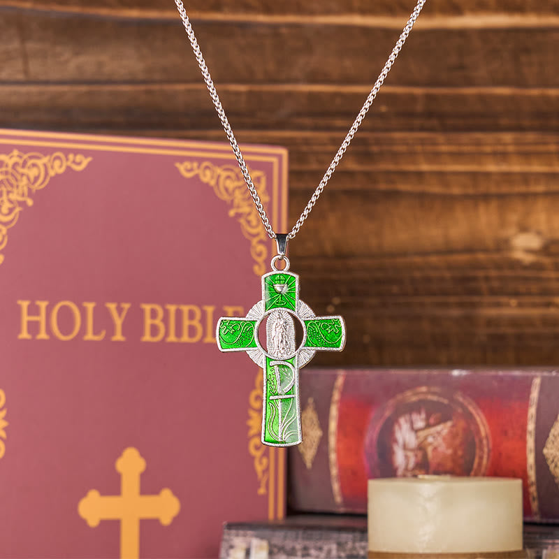 Christianartworkshop Collier pendentif croix de la Vierge Marie Notre-Dame de Guadalupe, 6 couleurs - image 8