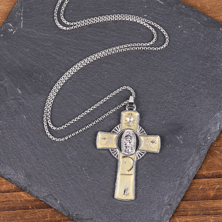 Christianartworkshop Collier pendentif croix de la Vierge Marie Notre-Dame de Guadalupe, 6 couleurs - image 12