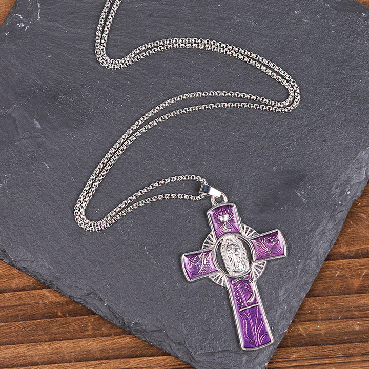 Christianartworkshop Collier pendentif croix de la Vierge Marie Notre-Dame de Guadalupe, 6 couleurs - image 15