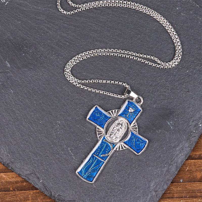 Christianartworkshop Collier pendentif croix de la Vierge Marie Notre-Dame de Guadalupe, 6 couleurs - image 14