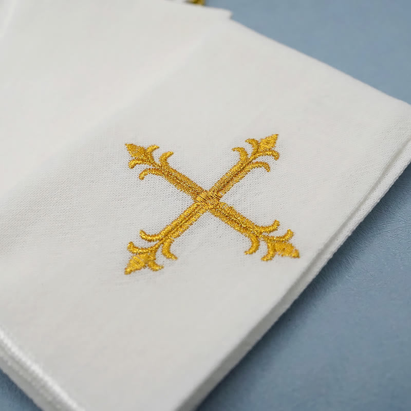 Christianartworkshop Ensemble de lin d'autel religieux Golden Grace de style classique, comprenant un calice, un voile et un purificatoire. - image 5