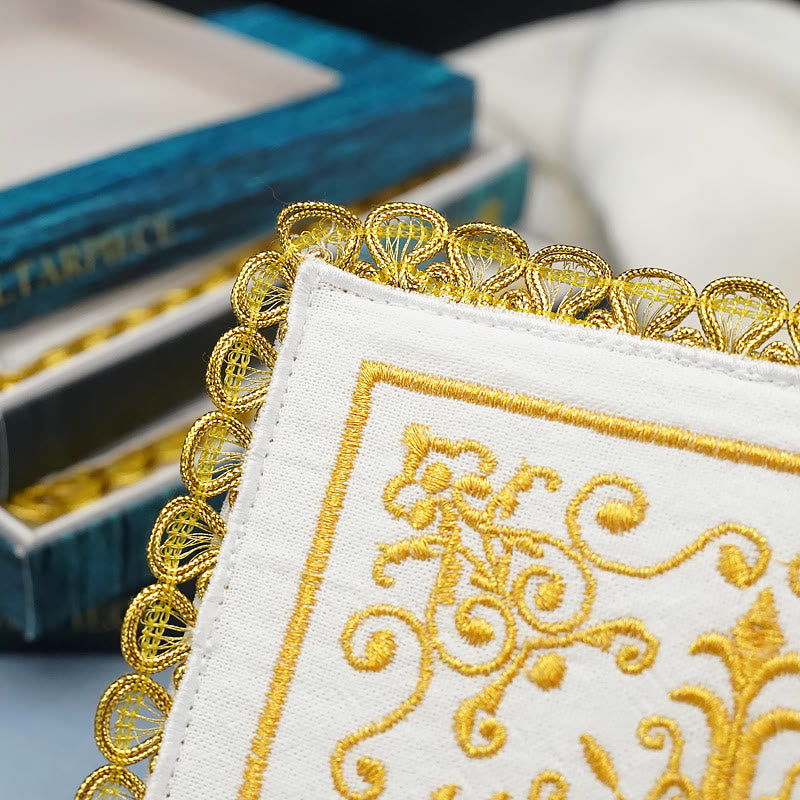 Christianartworkshop Ensemble de lin d'autel religieux Golden Grace de style classique, comprenant un calice, un voile et un purificatoire. - image 7