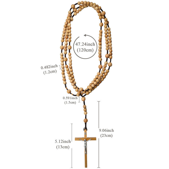Christianartworkshop Chapelet de prière à quinze dizaines en bois d'olivier de 12 mm - image 7