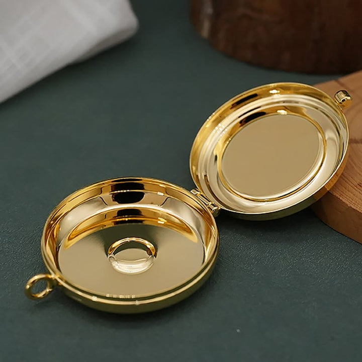 Christianartworkshop Pyx plaqué or avec statue d'agneau – Vase sacré pour la Sainte Eucharistie - image 3