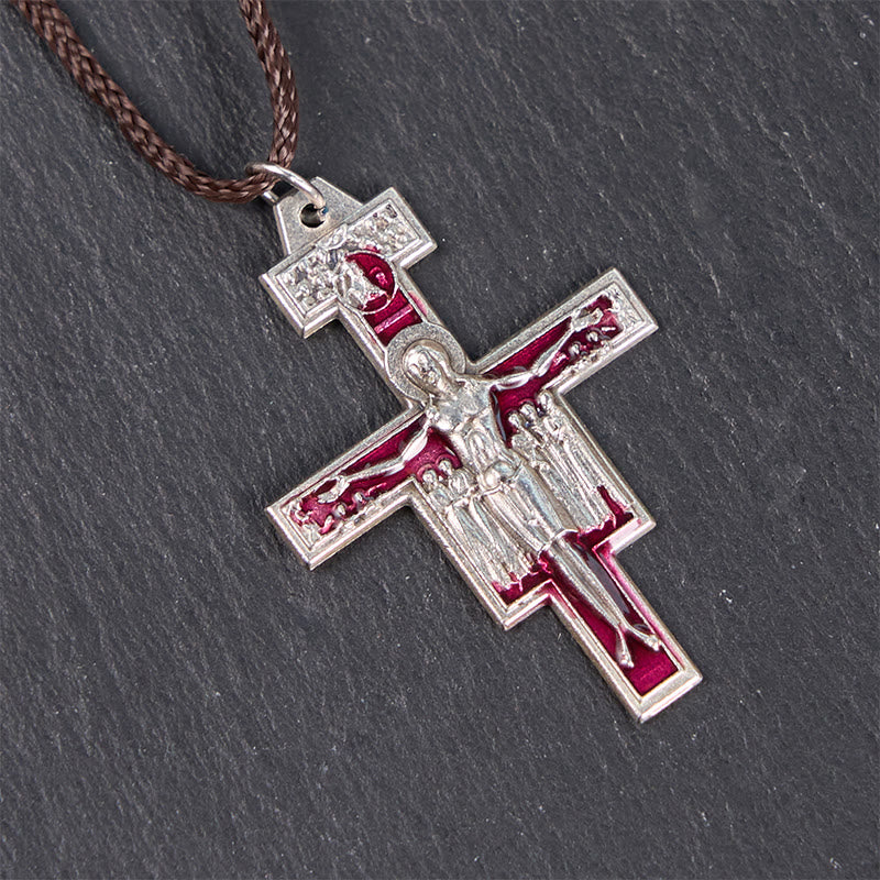 Christianartworkshop Collier pendentif croix Saint François San Damiano | Un symbole de foi et de paix - image 4
