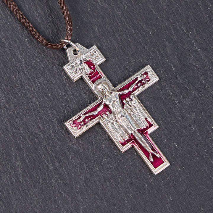 Christianartworkshop Collier pendentif croix Saint François San Damiano | Un symbole de foi et de paix - image 4