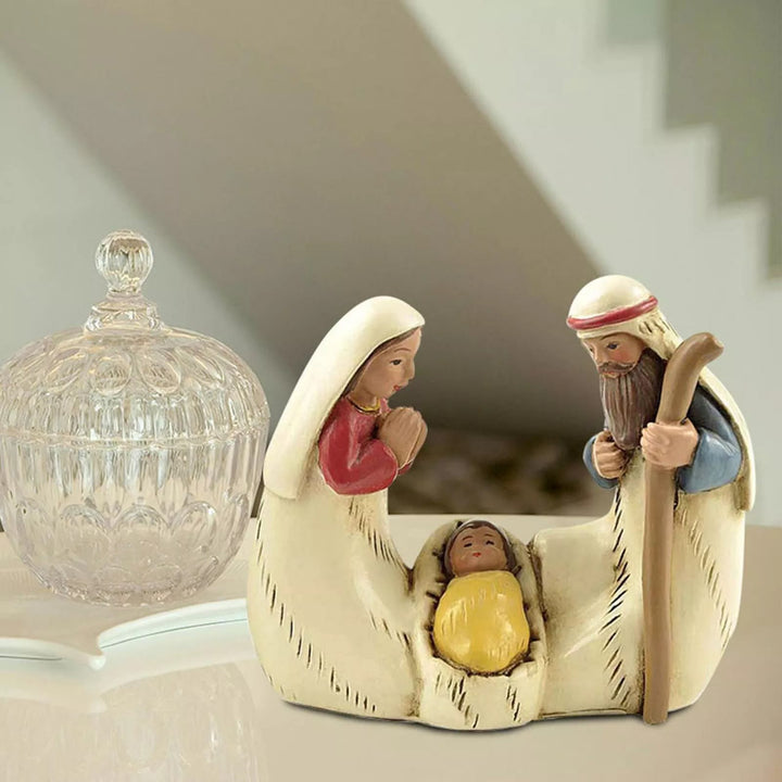 Christianartworkshop Ensemble de figurines de la Nativité de la Sainte Famille, décorations de bureau - image 1