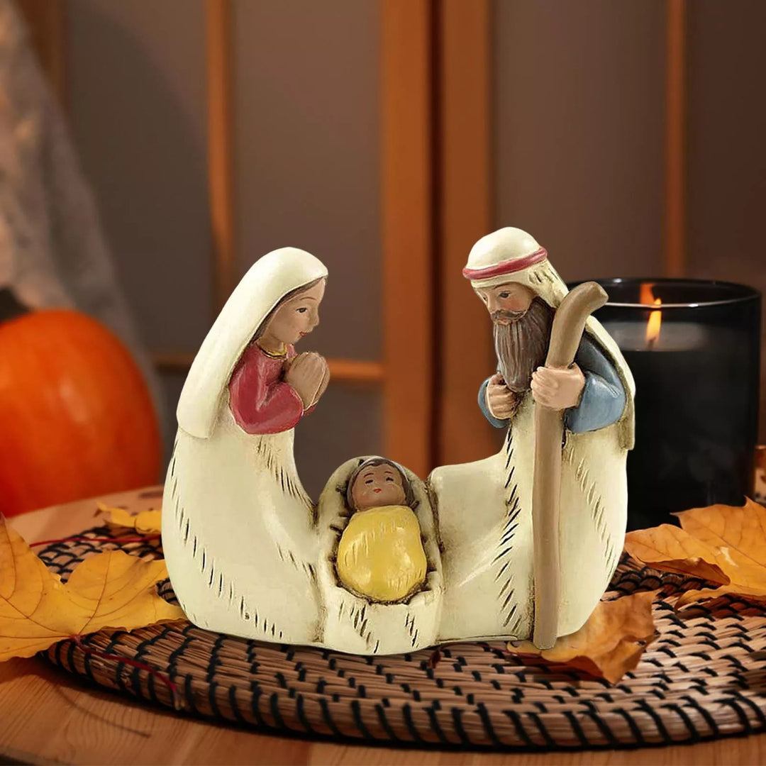Christianartworkshop Ensemble de figurines de la Nativité de la Sainte Famille, décorations de bureau - Sainte Famille - image 0