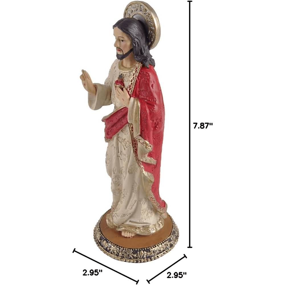 Christianartworkshop Statue du Sacré-Cœur de Jésus en résine, souvenir d'église, ornement de bureau - image 4