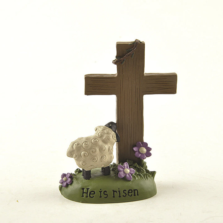 Christianartworkshop Il est ressuscité ! L'Éternel est mon berger ! Adorable petite décoration de bureau en forme de mouton - image 2
