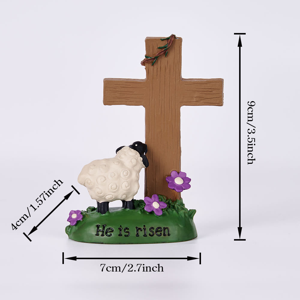 Christianartworkshop Il est ressuscité ! L'Éternel est mon berger ! Adorable petite décoration de bureau en forme de mouton - image 5