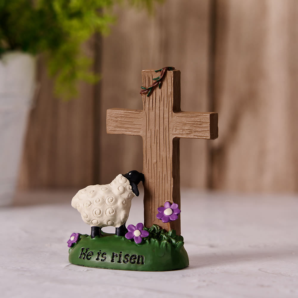Christianartworkshop Il est ressuscité ! L'Éternel est mon berger ! Adorable petite décoration de bureau en forme de mouton - Il est ressuscité - image 0