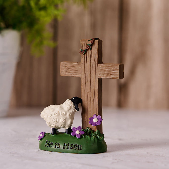 Christianartworkshop Il est ressuscité ! L'Éternel est mon berger ! Adorable petite décoration de bureau en forme de mouton - Il est ressuscité - image 0