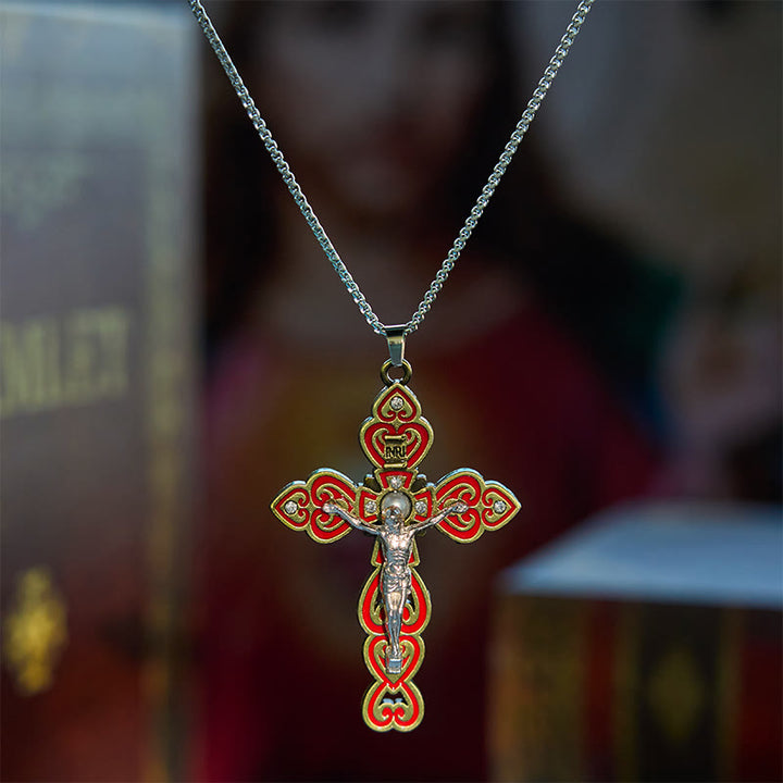 Christianartworkshop Ensemble de 6 pierres précieuses de couleur 3 - Croix de la Trinité avec pendentif en perle - image 8