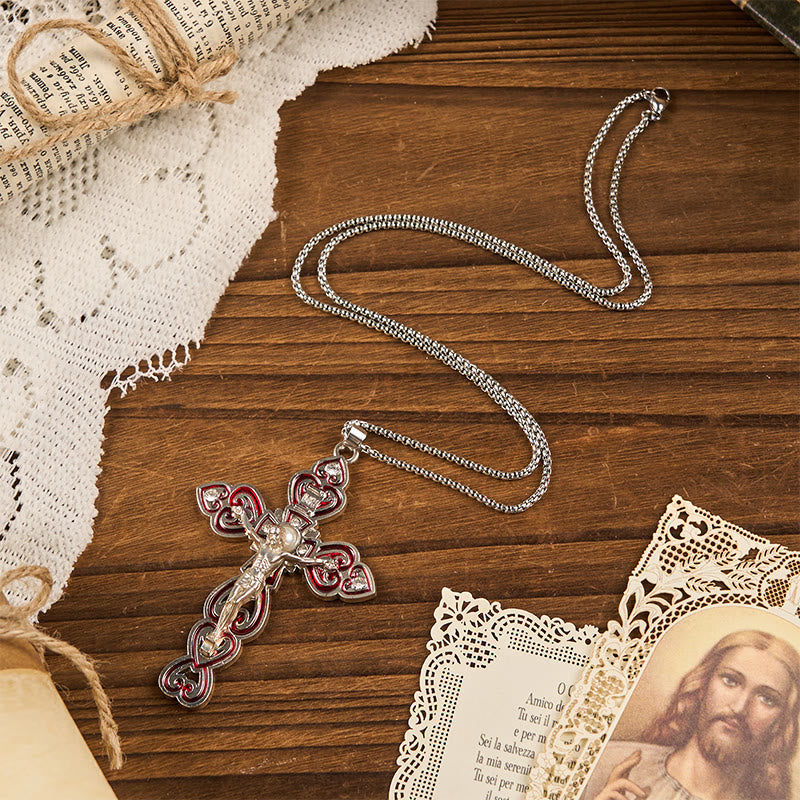 Christianartworkshop Ensemble de 6 pierres précieuses de couleur 3 - Croix de la Trinité avec pendentif en perle - image 15