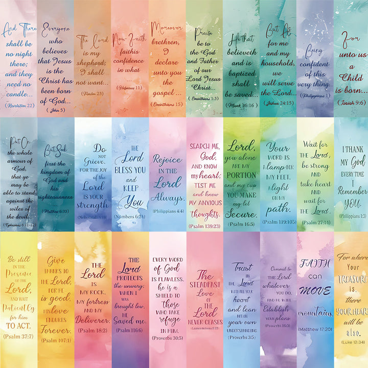 Christianartworkshop Lot de 30 marque-pages aquarelle avec versets bibliques et citations inspirantes - image 5