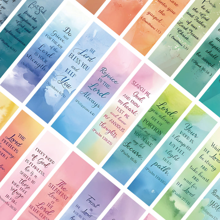 Christianartworkshop Lot de 30 marque-pages aquarelle avec versets bibliques et citations inspirantes - image 4