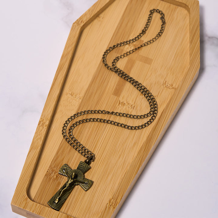 Christianartworkshop Collier pendentif en acier titane avec motif d'arbre style rétro et croix de Jésus - image 14