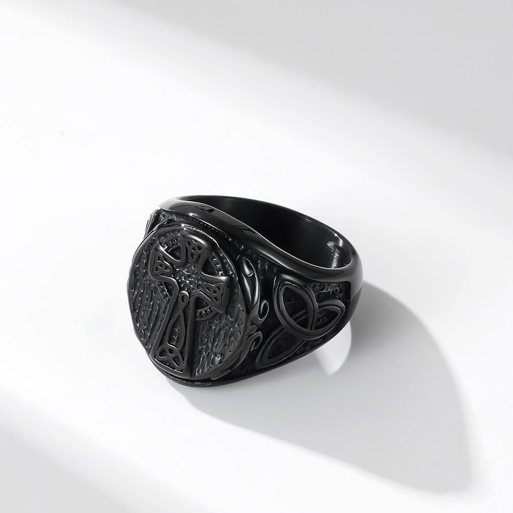 Christianartworkshop Bague Croix Celtique Foi Éternelle - Un Symbole de Dévotion Intemporelle - Noir - US 13 - image 2