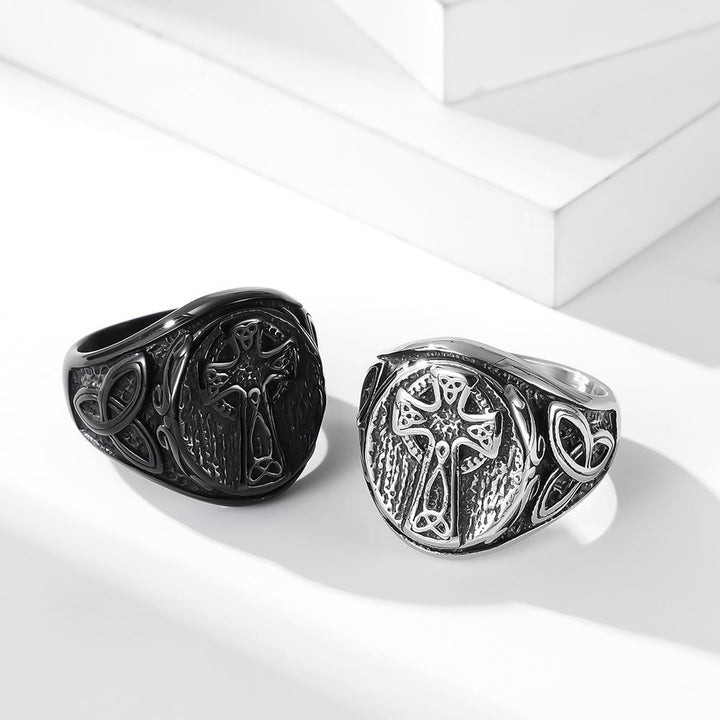 Christianartworkshop Bague Croix Celtique Foi Éternelle - Un Symbole de Dévotion Intemporelle - Argent - US 8 - image 0