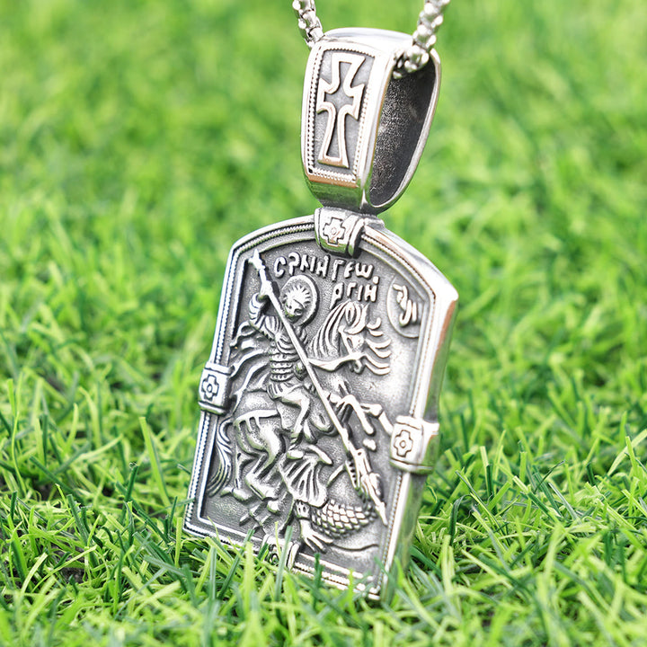 Christianartworkshop Collier Saint Georges terrassant le dragon - Symbole de courage et de protection divine - image 1
