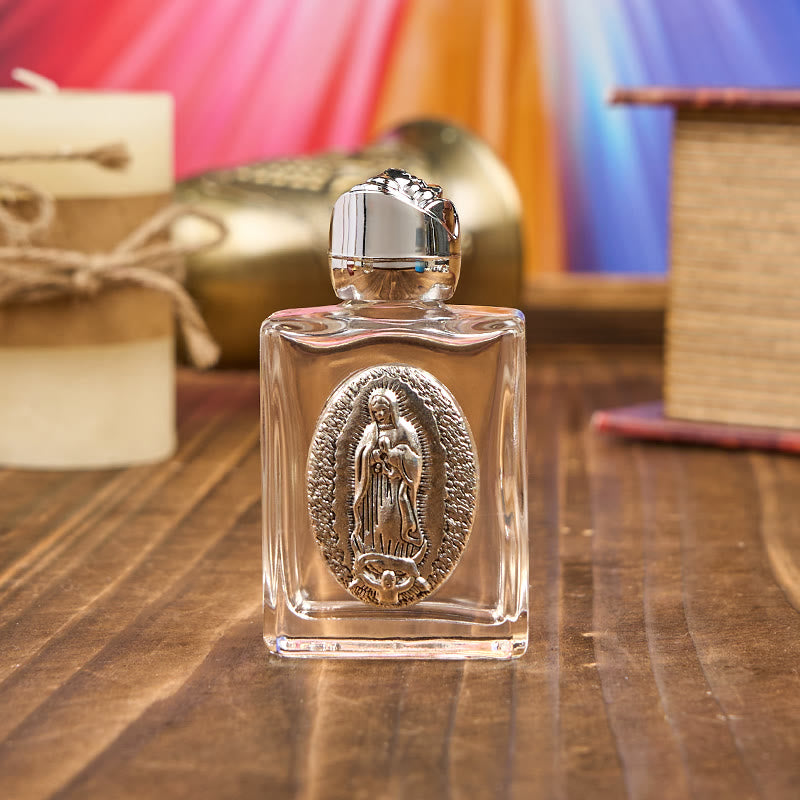 Christianartworkshop Bouteille d'eau bénite exclusive Notre-Dame de Guadalupe - Un vase de bénédiction et de protection - Argent - image 1