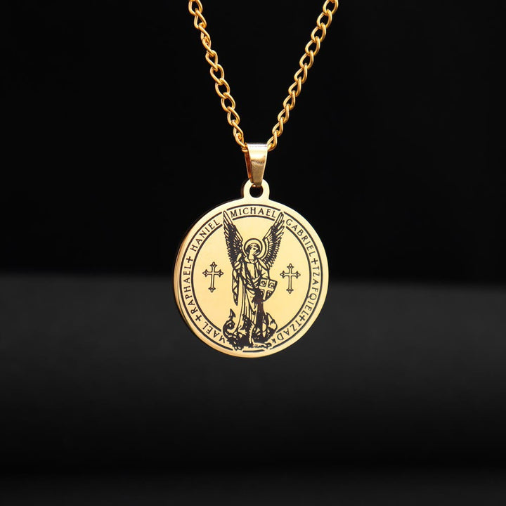 Christianartworkshop Collier médaillon de l'archange Saint Michel - Connectez-vous avec les gardiens célestes - image 1