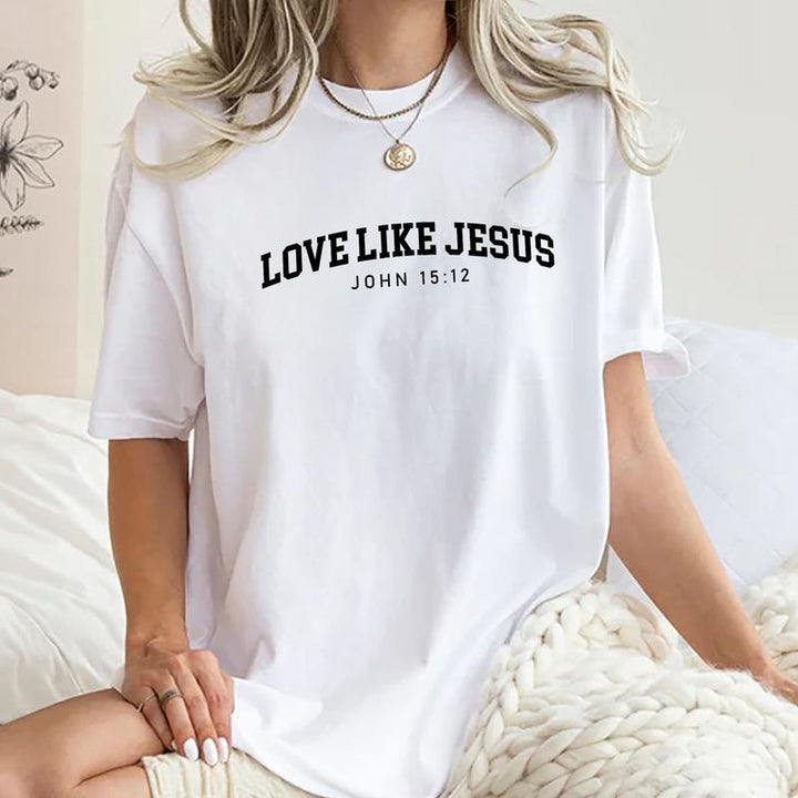 T-shirt Christianartworkshop Aimer comme Jésus - Blanc - 2XL - image 2
