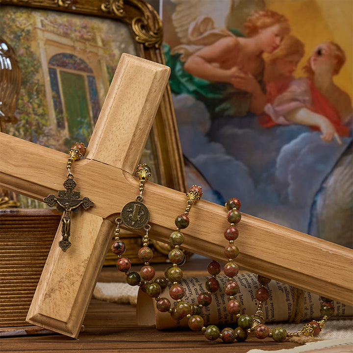 Christianartworkshop Jésus est le cadeau : Chapelet en pierre de chrysocolle fait main avec carte cadeau - image 16
