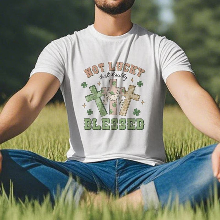 T-shirt Christianartworkshop « Pas chanceux, juste béni » inspiré par la foi - image 5