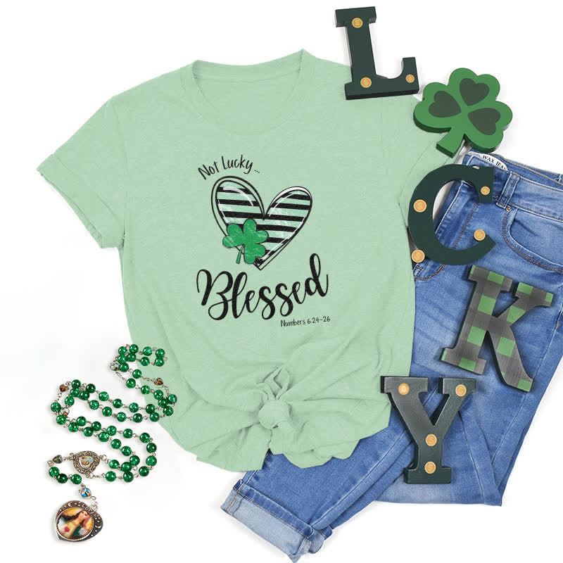 T-shirt Christianartworkshop « Béni au-delà de la chance des Irlandais », inspiré par la foi. - Vert clair - 2XL - image 3