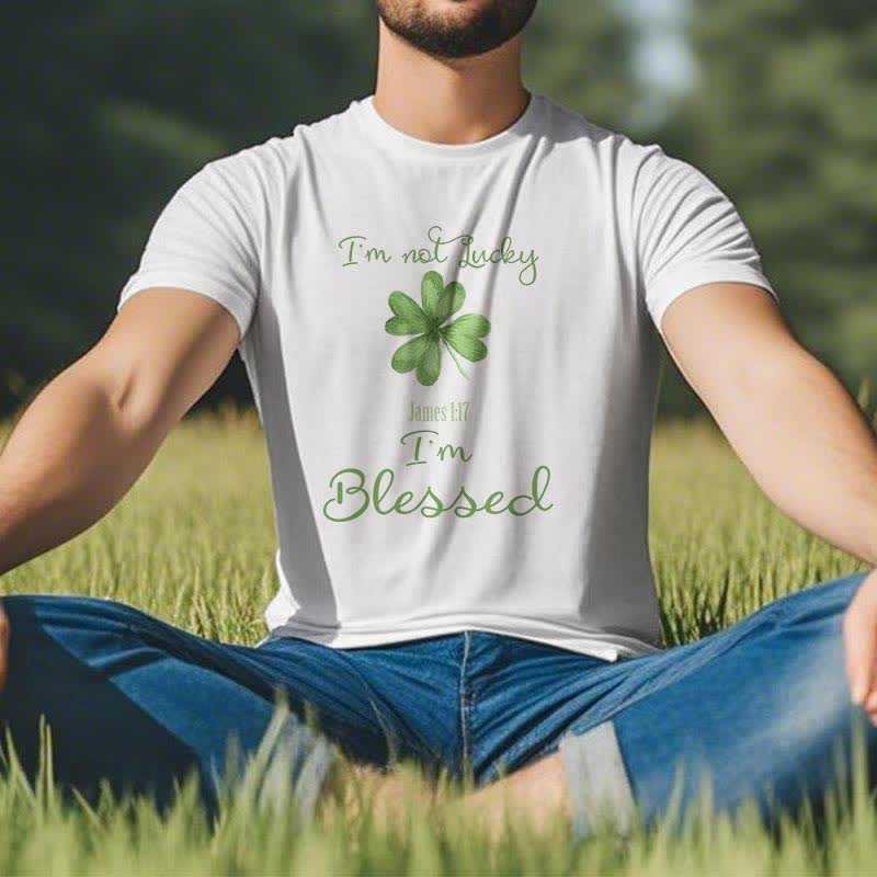 T-shirt Christianartworkshop « Je ne suis pas chanceux, je suis béni » inspiré par la foi - image 2