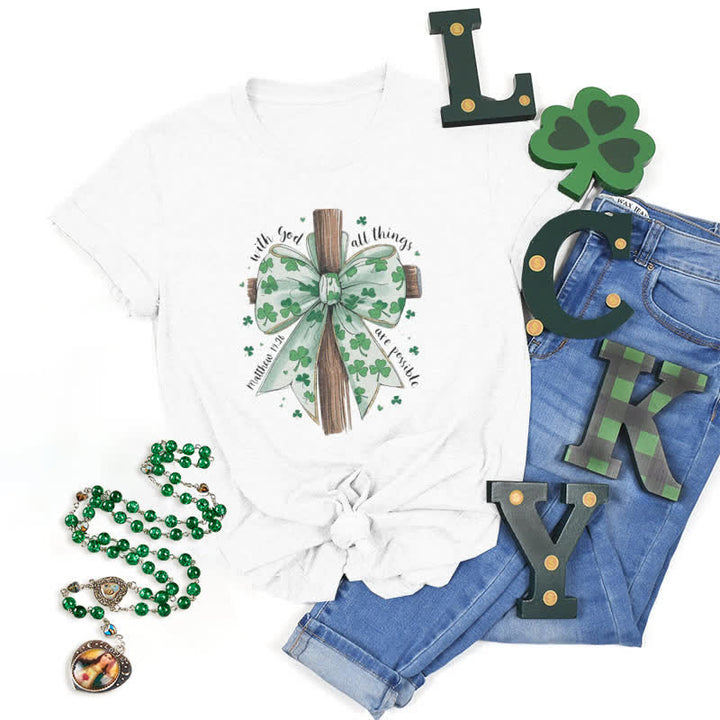 T-shirt inspiré par la foi « Foi et fortune en harmonie » de Christianartworkshop - Blanc - 2XL - image 3