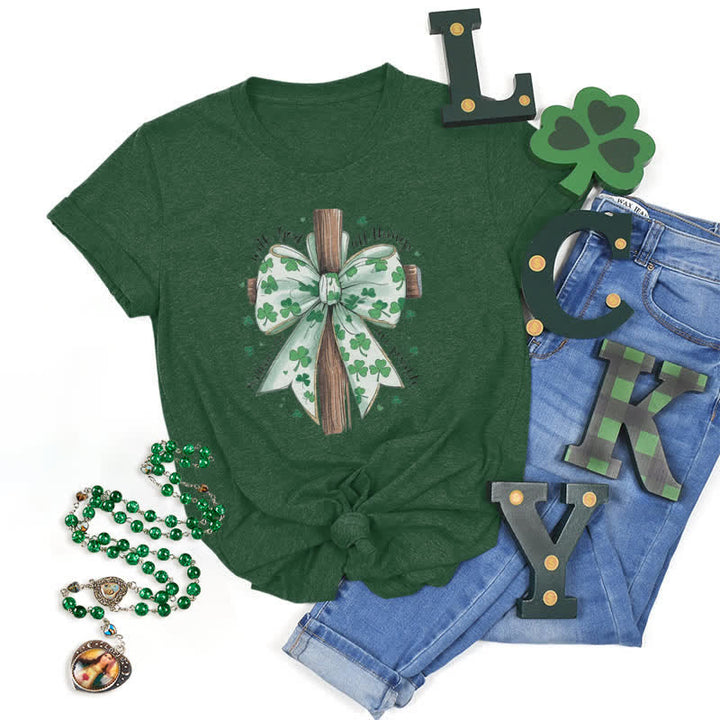 T-shirt inspiré par la foi « Foi et fortune en harmonie » de Christianartworkshop - Vert foncé - 2XL - image 14