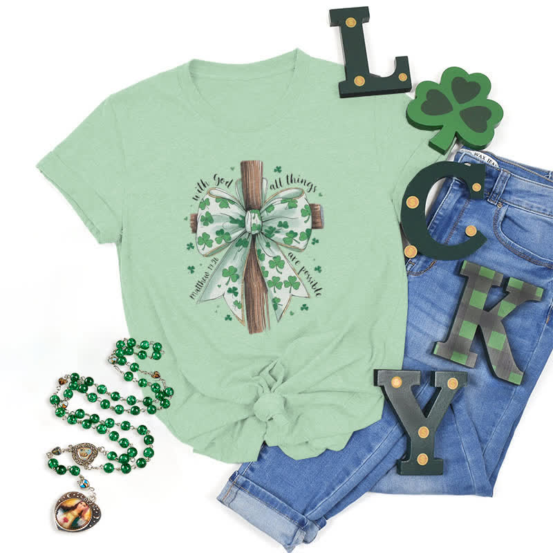 T-shirt inspiré par la foi « Foi et fortune en harmonie » de Christianartworkshop - Vert clair - 2XL - image 20