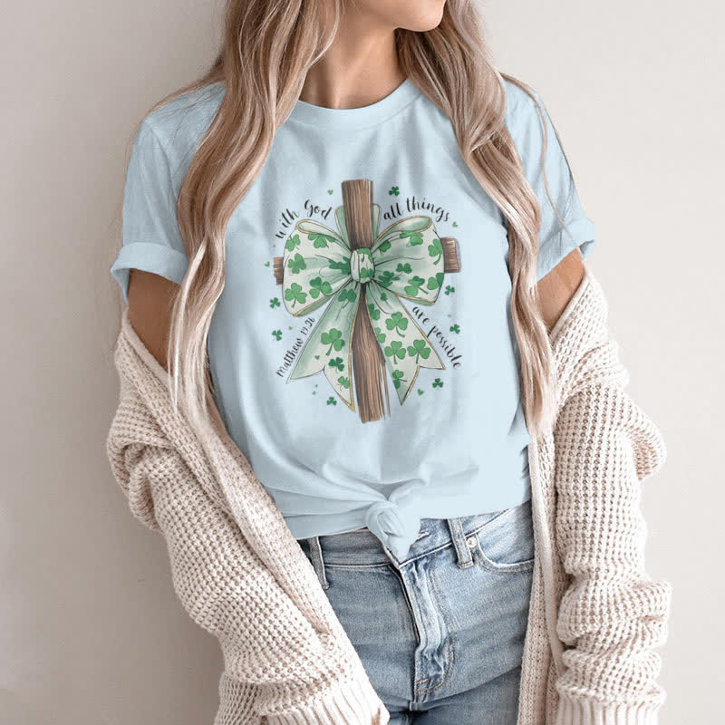 T-shirt inspiré par la foi « Foi et fortune en harmonie » de Christianartworkshop - image 1