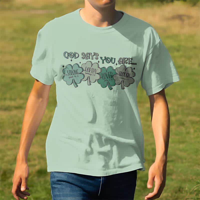 T-shirt Christianartworkshop Trèfle divin : Les promesses de Dieu, inspiré par la foi - image 4