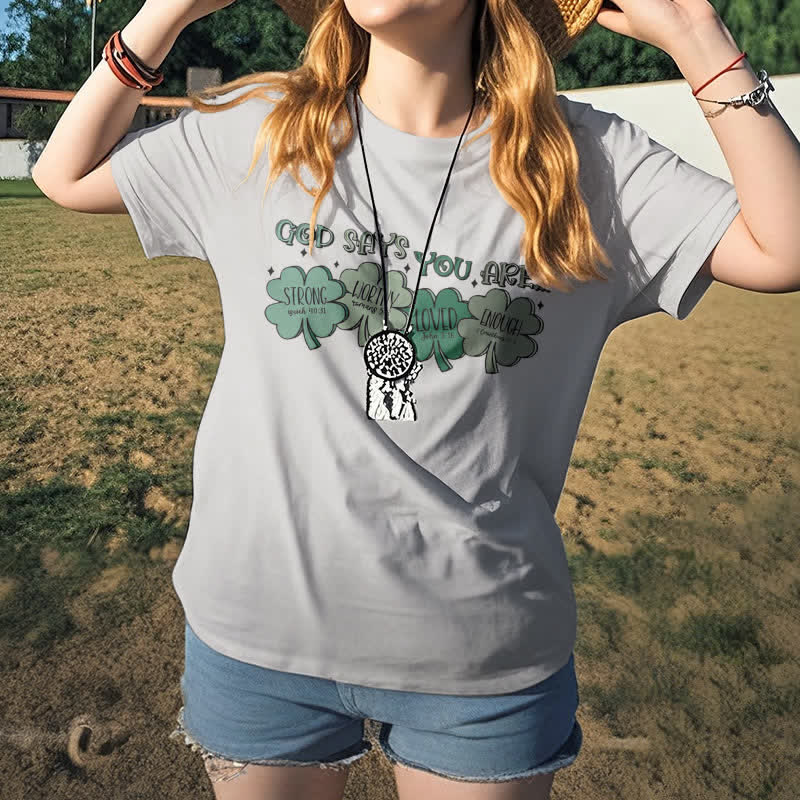 T-shirt Christianartworkshop Trèfle divin : Les promesses de Dieu, inspiré par la foi - image 1